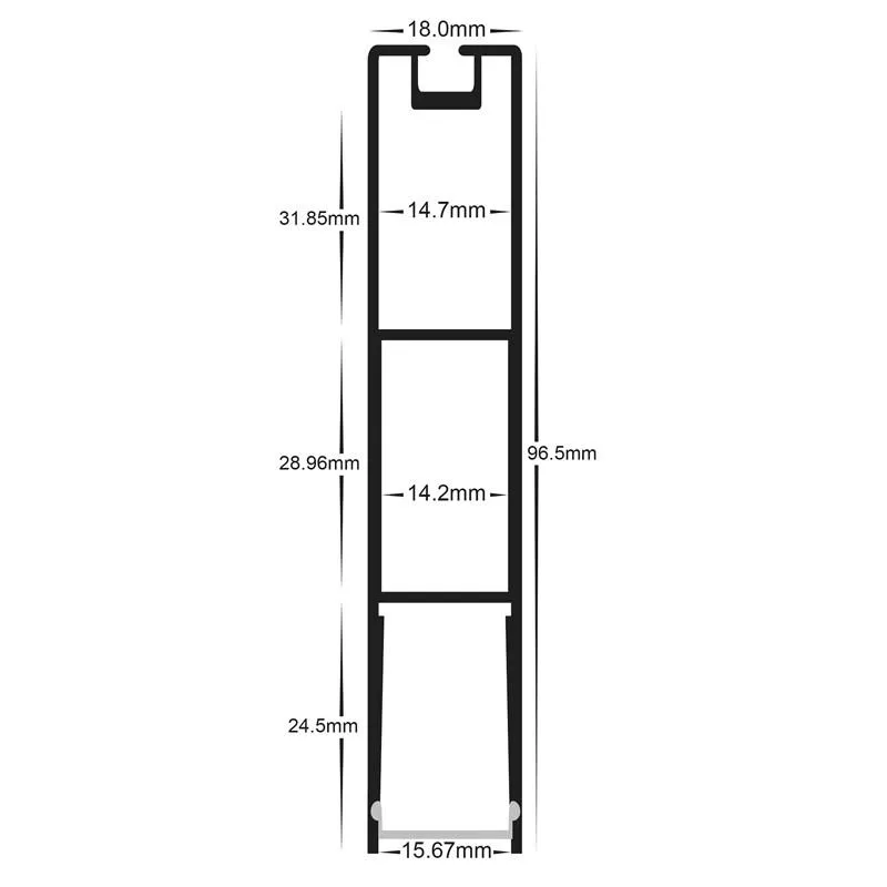 18mm x 96mm Black or White Suspended Slim Aluminium Profile Havit Lighting - HV9693-1896