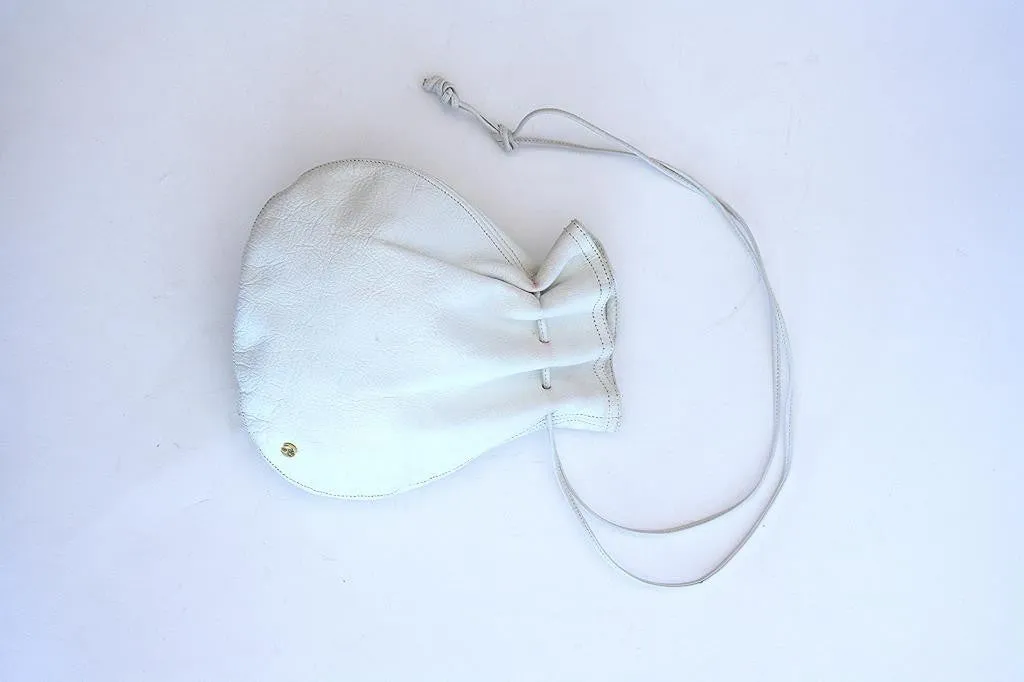 1970s HALSTON White Drawstring Pouch