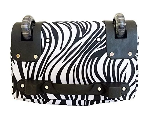 19" Duffel/Tote Bag Gym Luggage Case Wheel Purse Zebra