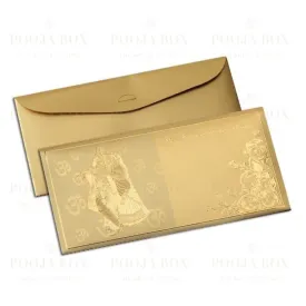 24K Gold Foil Radha Krishna Sagan Envelope (Set of 12)