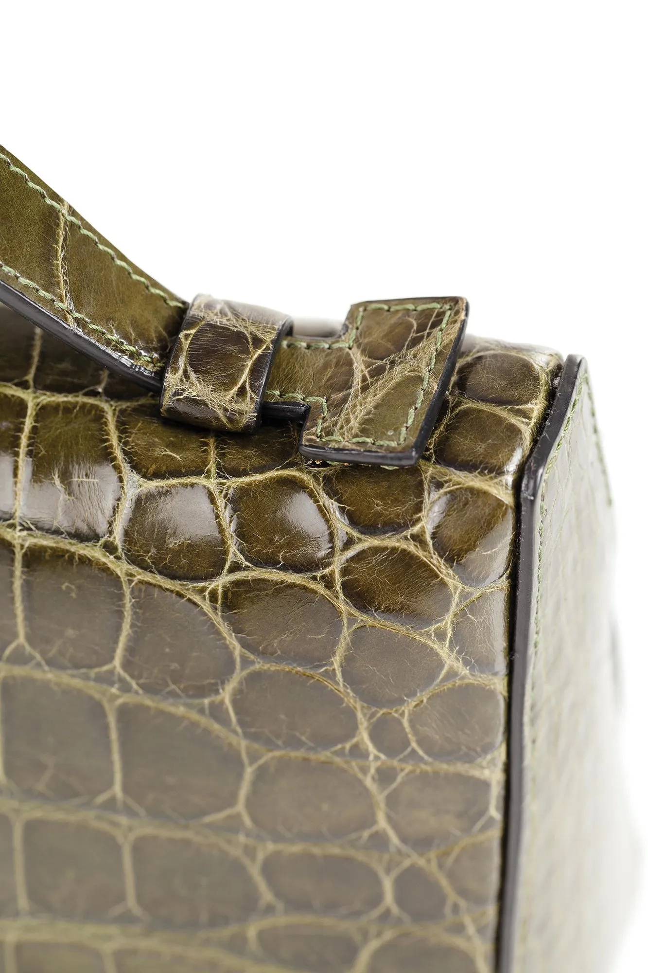 30-662-GRN THE SOPHIE Gracen Nile Crocodile Handbag, Green