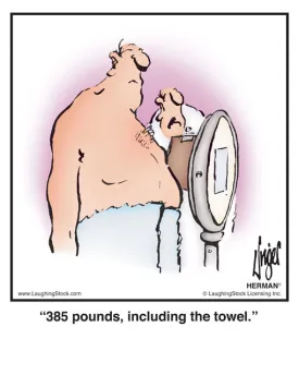 385 pounds, including the towel.