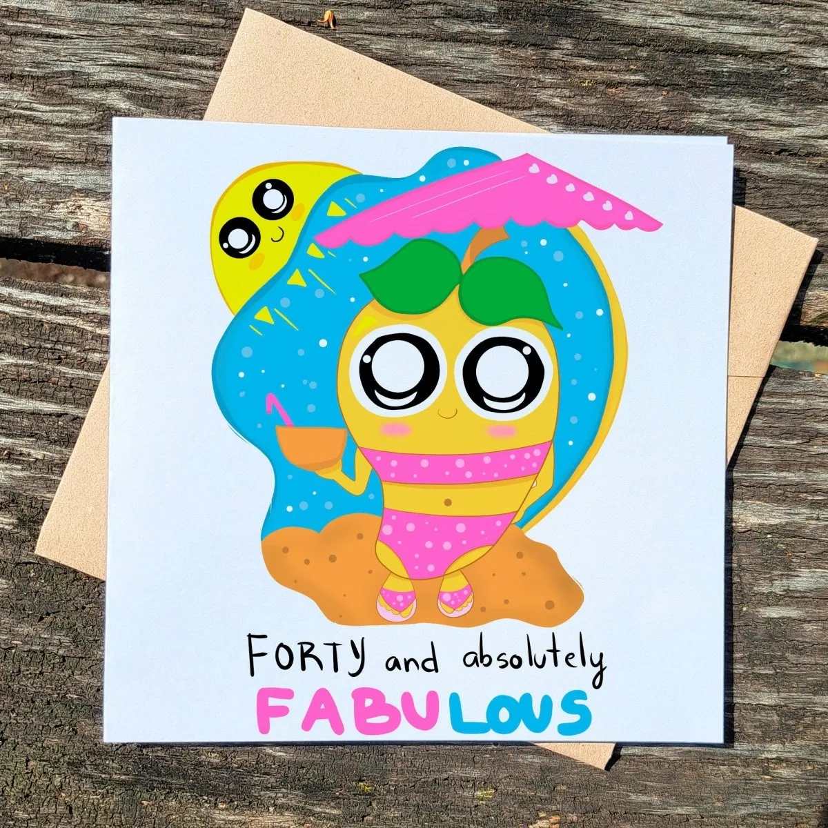 40th Birthday Card, Forty and Fabulous, Custom Card for Daughter, Sister, Niece, Friend