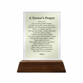 A Doctor's Prayer Glass Plaque