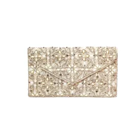 Accessorize Pink & Beige Sequins Clutch | Gently Used |