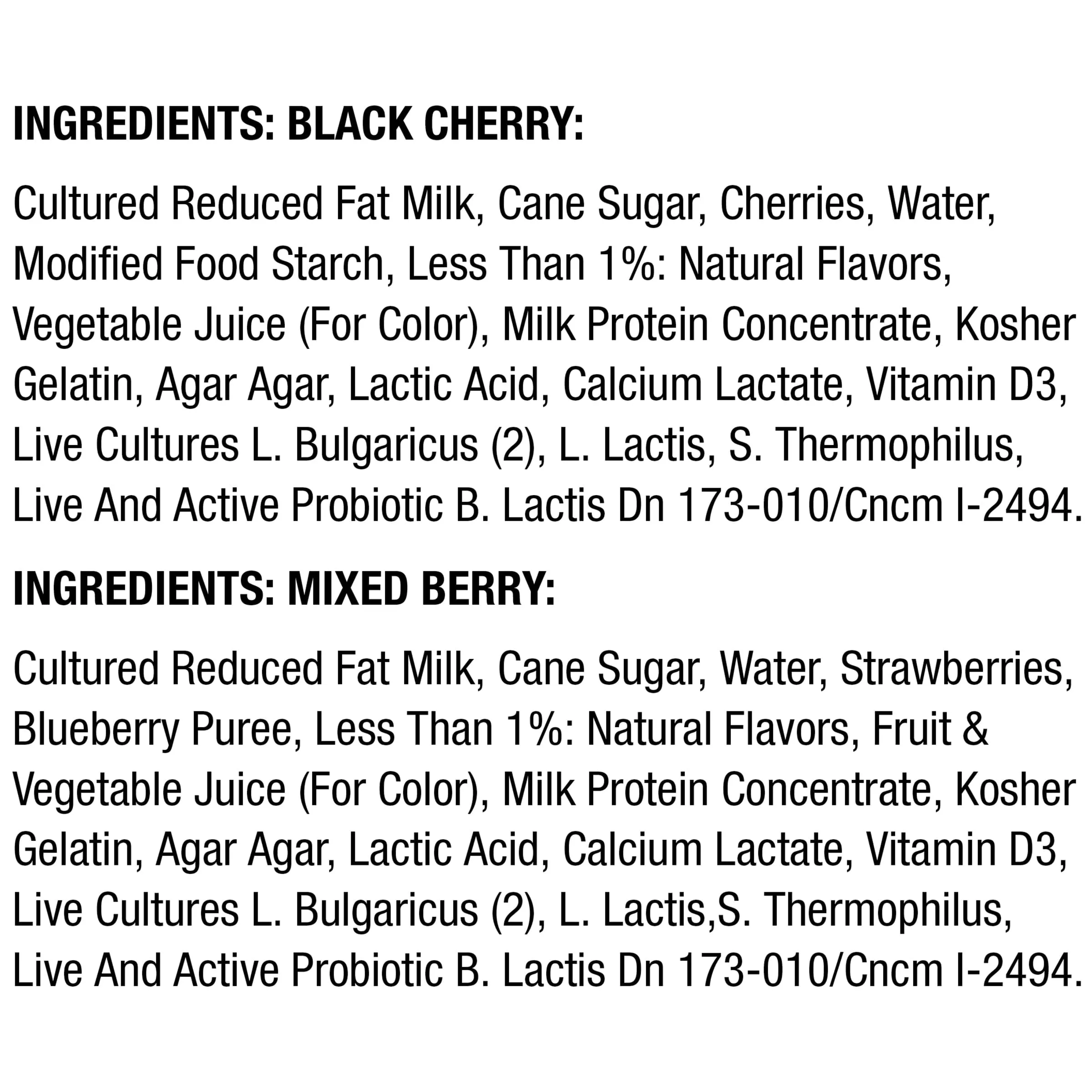 Activia Black Cherry and Mixed Berry Probiotic Yogurt, Lowfat Yogurt Cups, 4 oz, 12 Count