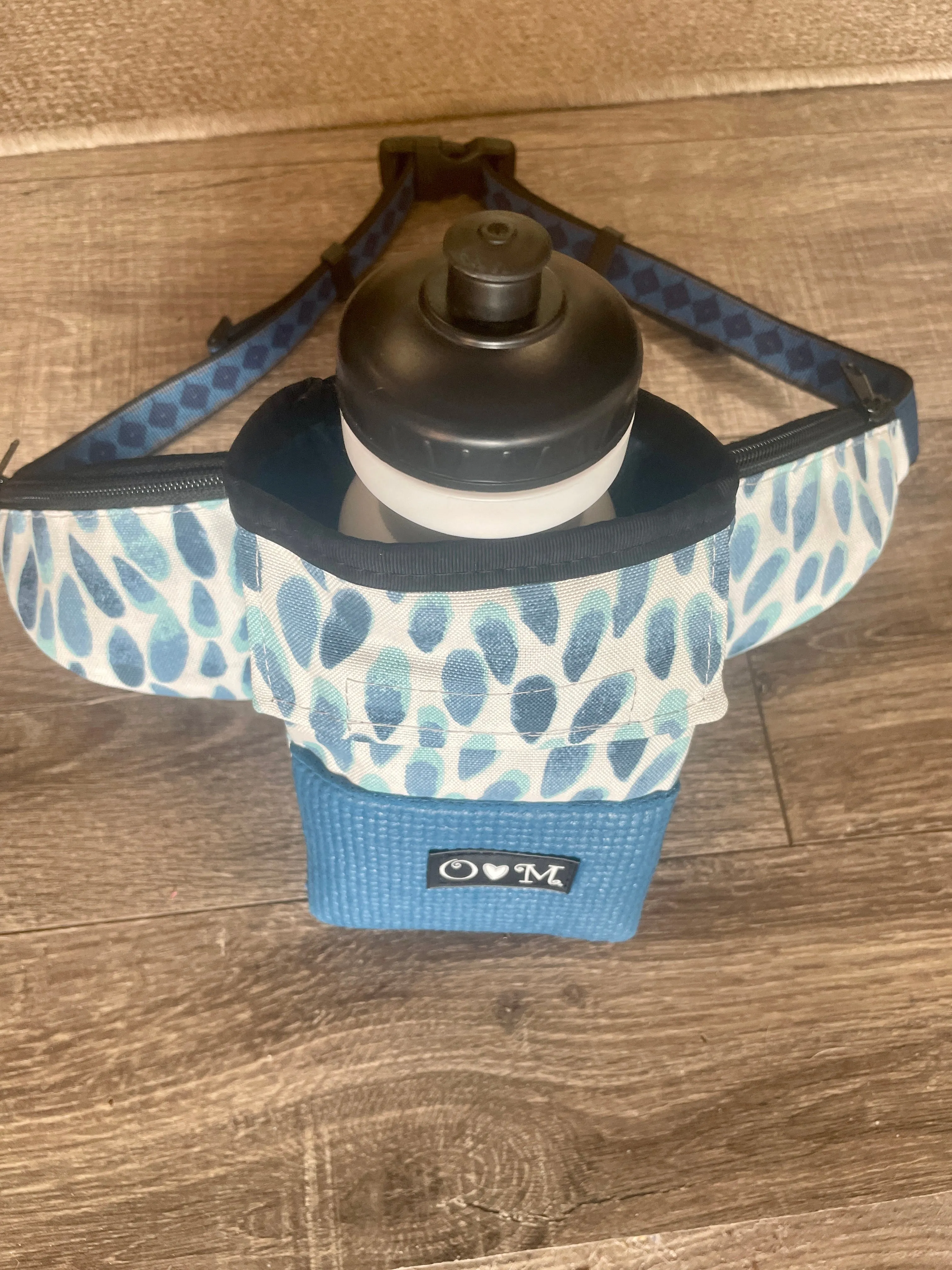 Ajax Blue Fanny Pack-Rain drop print fabric