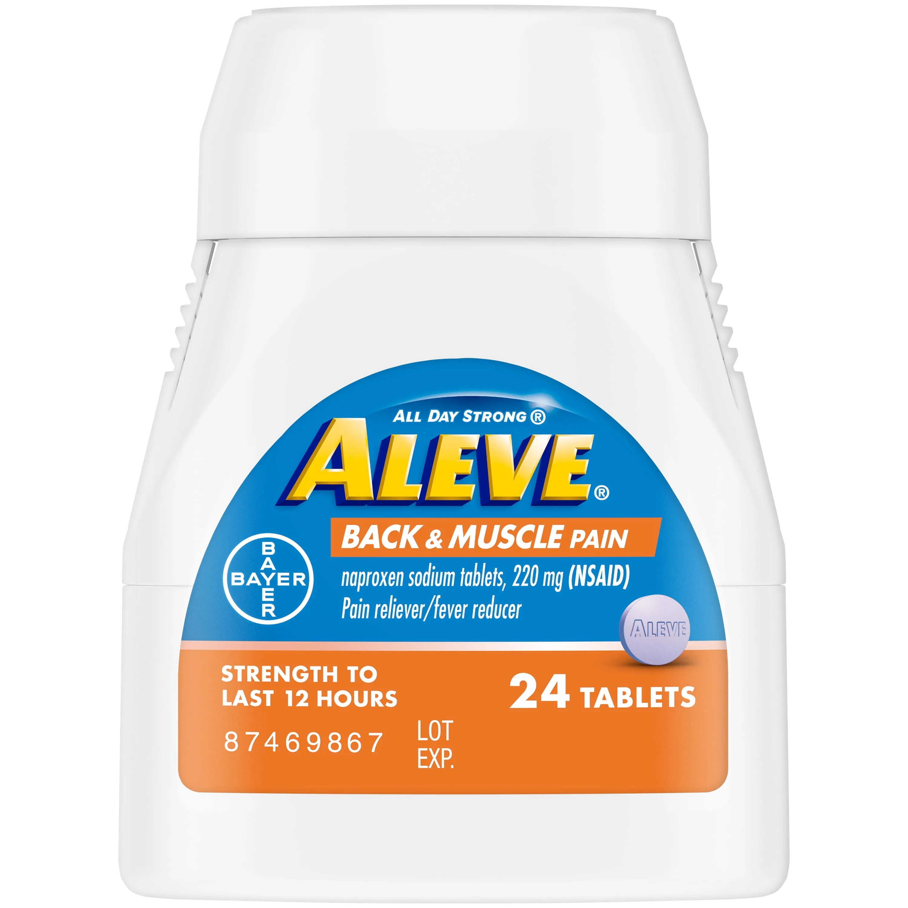 Aleve Back & Muscle Pain Reliever Naproxen Sodium Tablets, 24 Count