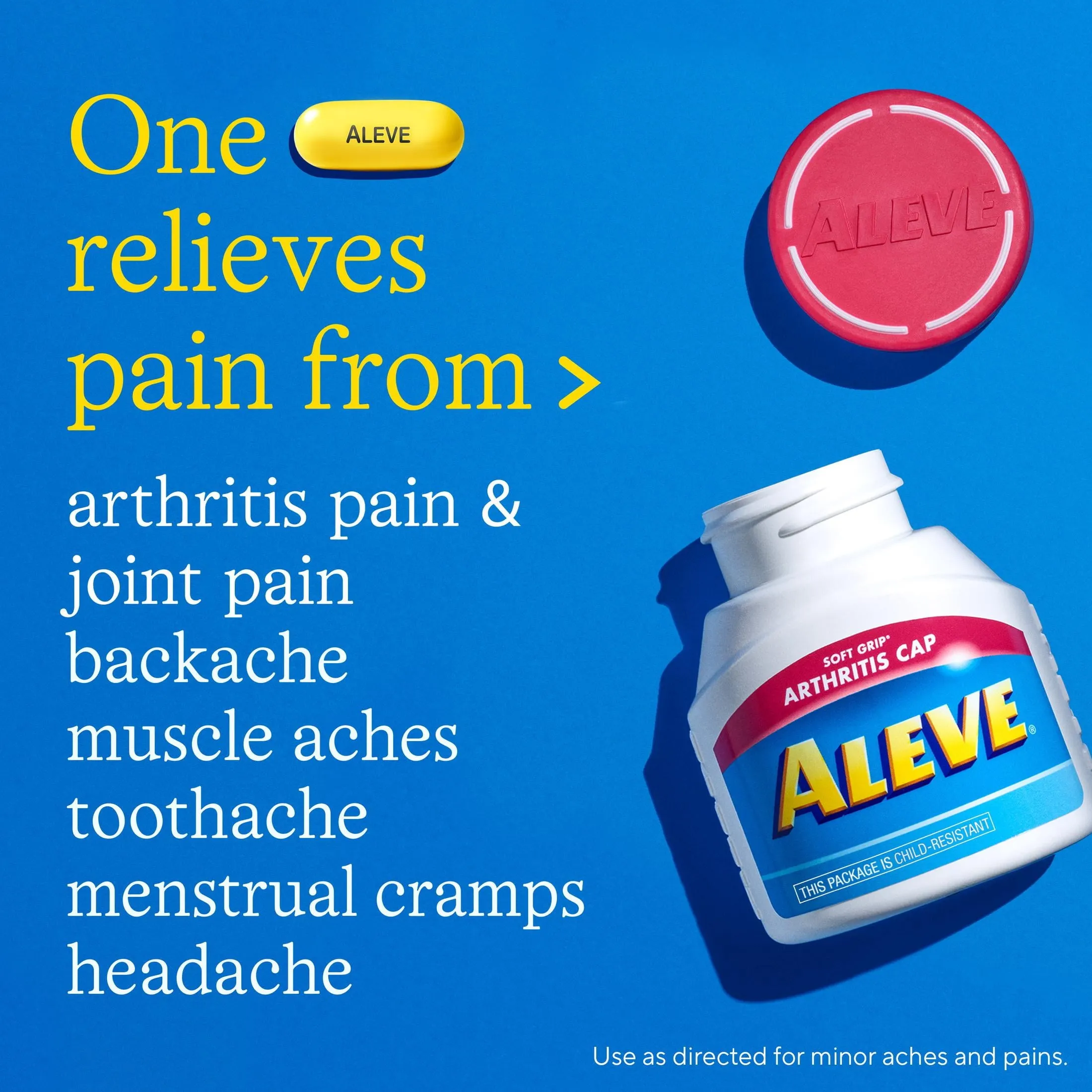 Aleve Caplets Soft Grip Arthritis Cap Naproxen Sodium Pain Reliever, 50 Count