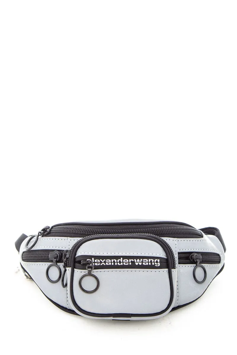 Alexander Wang Silver Nylon Logo Belt Bag