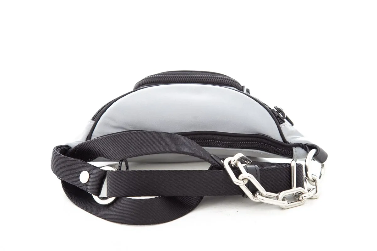 Alexander Wang Silver Nylon Logo Belt Bag