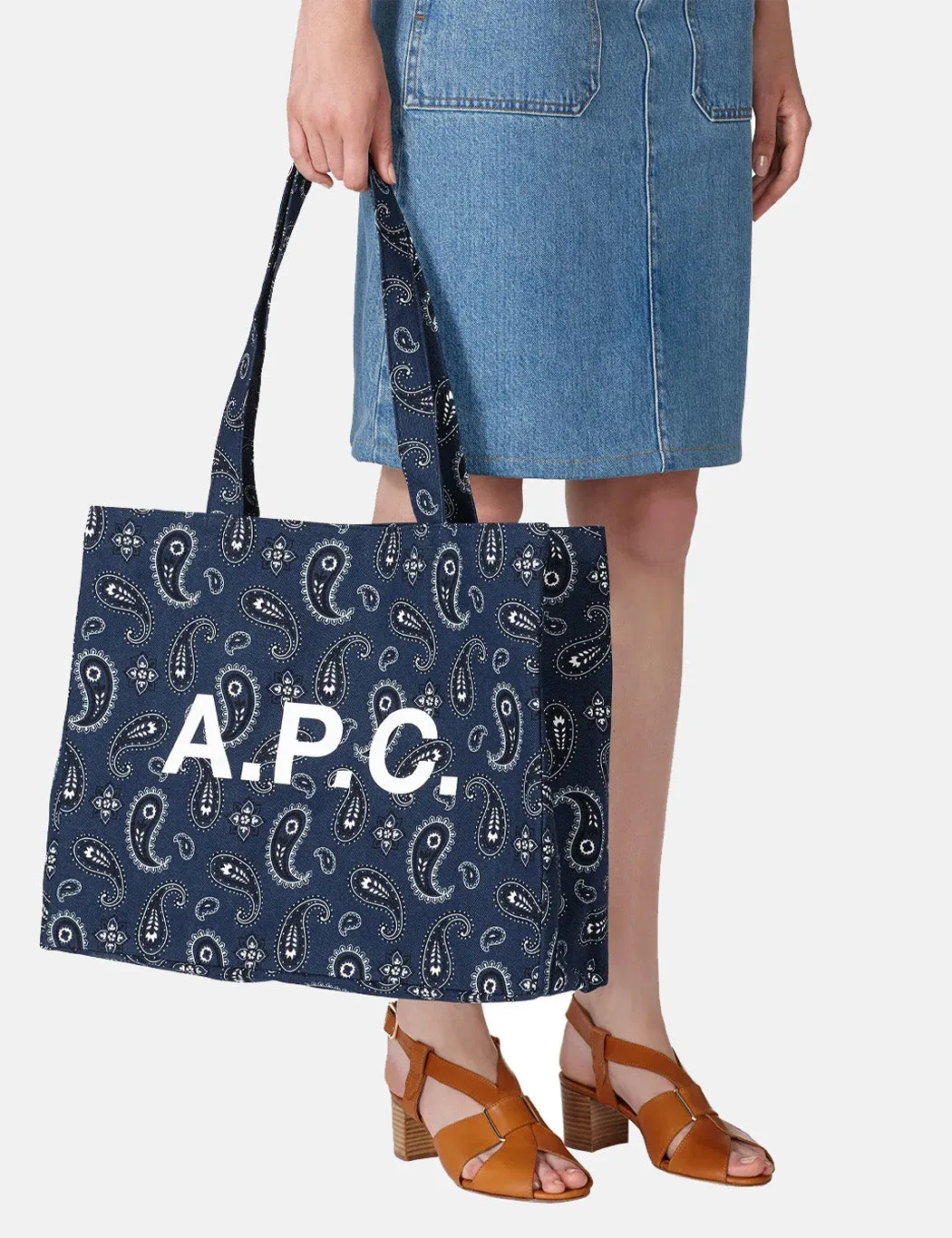 A.P.C. Diane Shopping Bag - Navy Blue