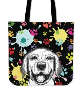 Artsy Labrador Linen Tote Bag