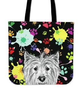 Artsy Westie Linen Tote Bag