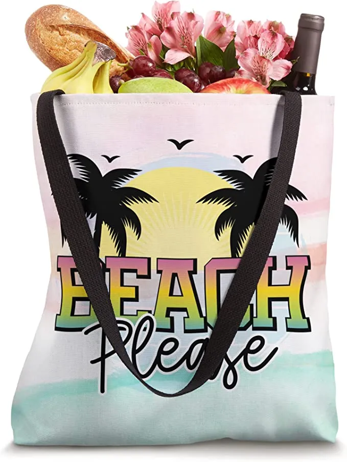 Beach Please Tote Bag Instant Digital Download Transparent PNG Image File - Vacation Bags Summer Beaches Vacation Cruise Designs