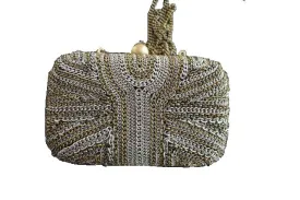 Beaded Clutch Bag - Metallic