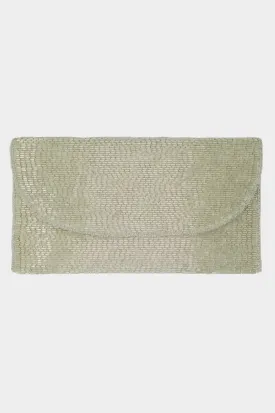 Beaded Clutch Bag | Silver/Champagne