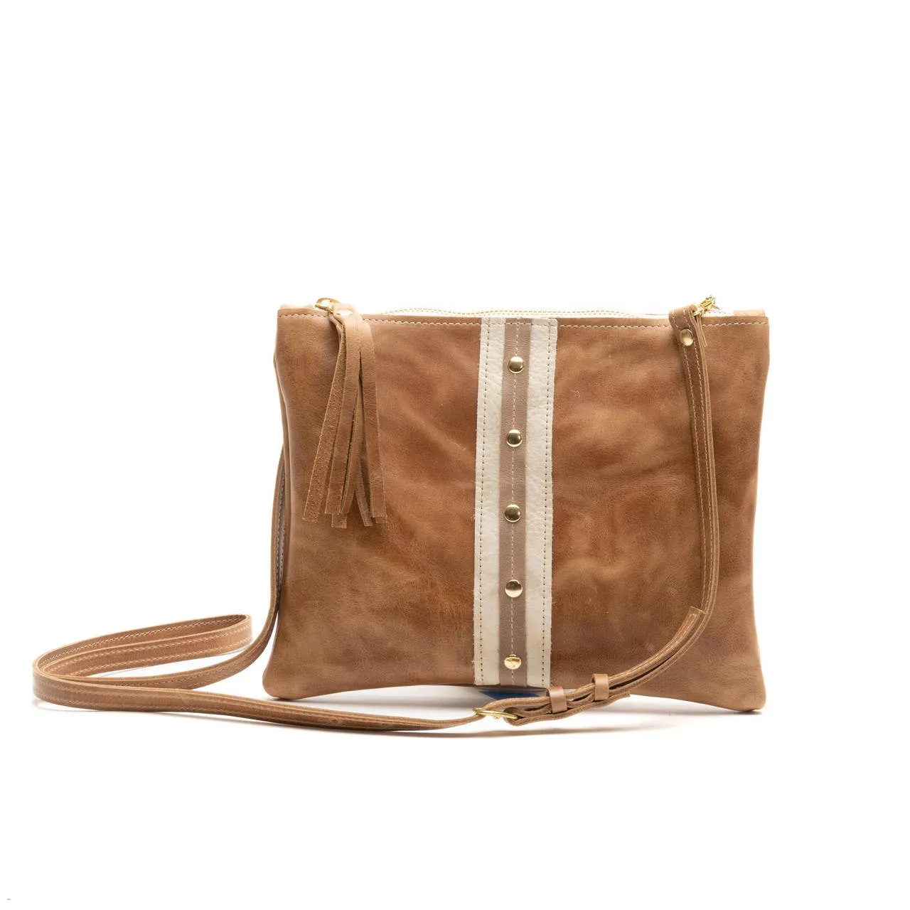 Beaudin - Caroline Crossbody | Cognac Stripe Leather