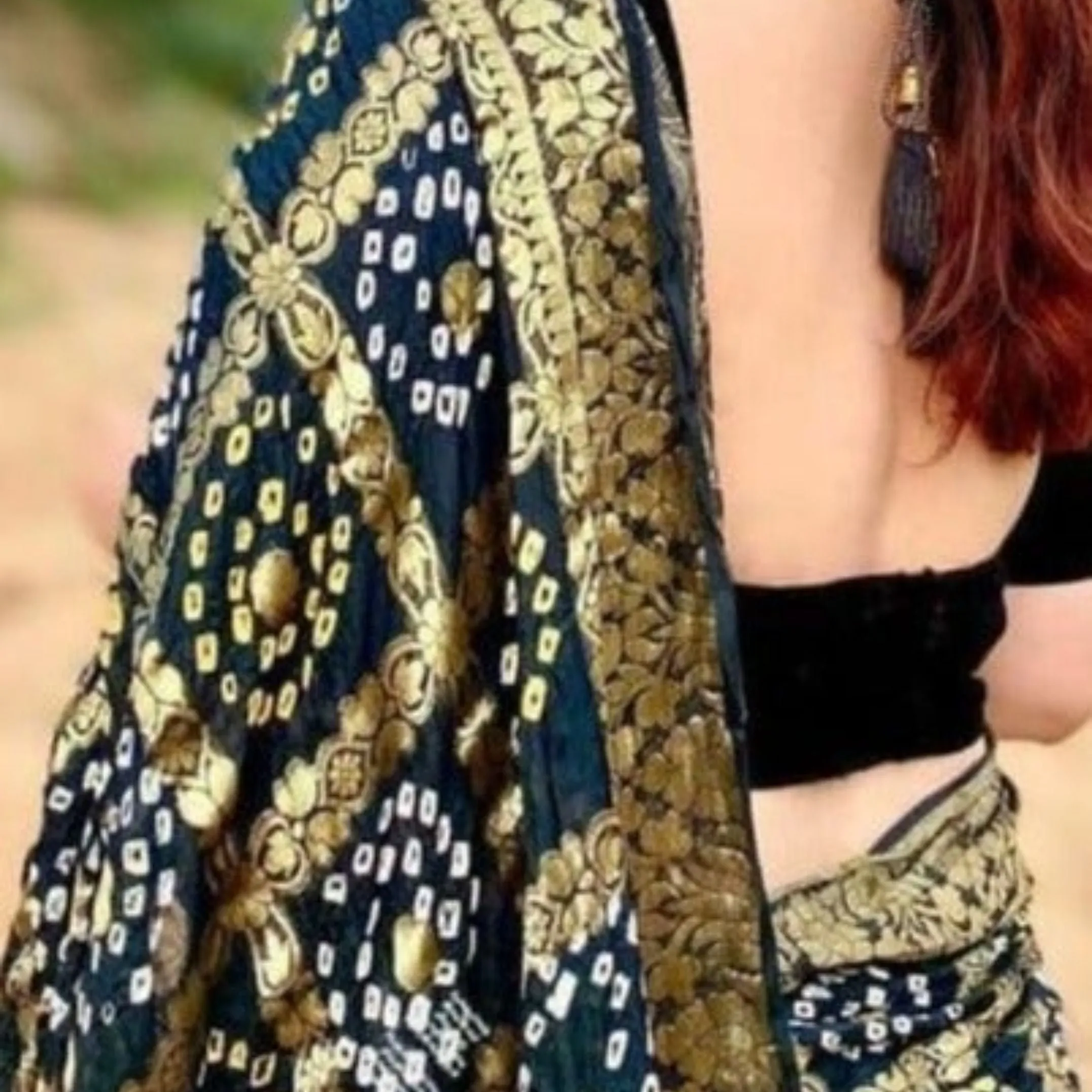 Black Bandhej Banarasi Silk Saree