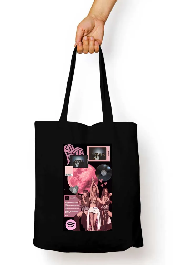 BLACKPINK Black & Pink Chic Kpop Tote Bag