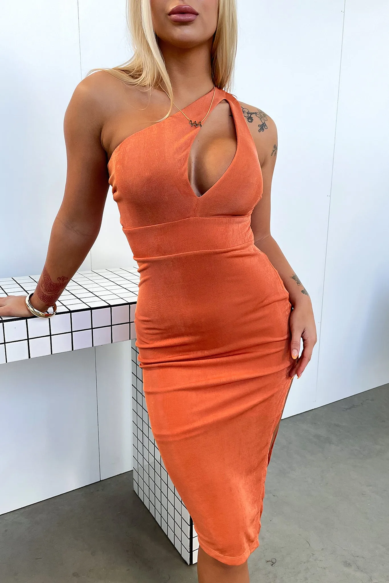 Blake Midi Dress - Orange