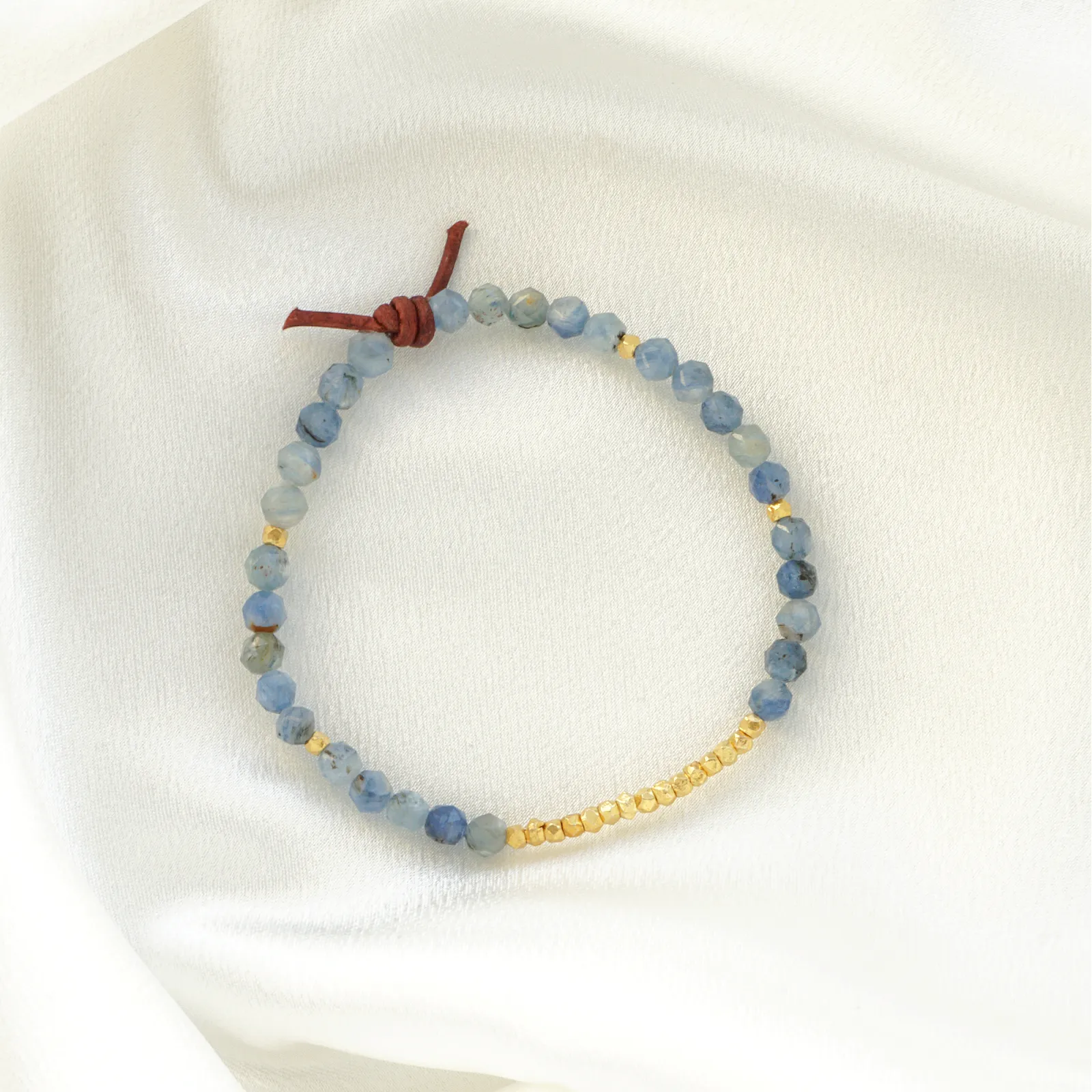 Blue Kyanite Star & Gold Nugget Mini Bracelet | 2024 Holiday Exclusive