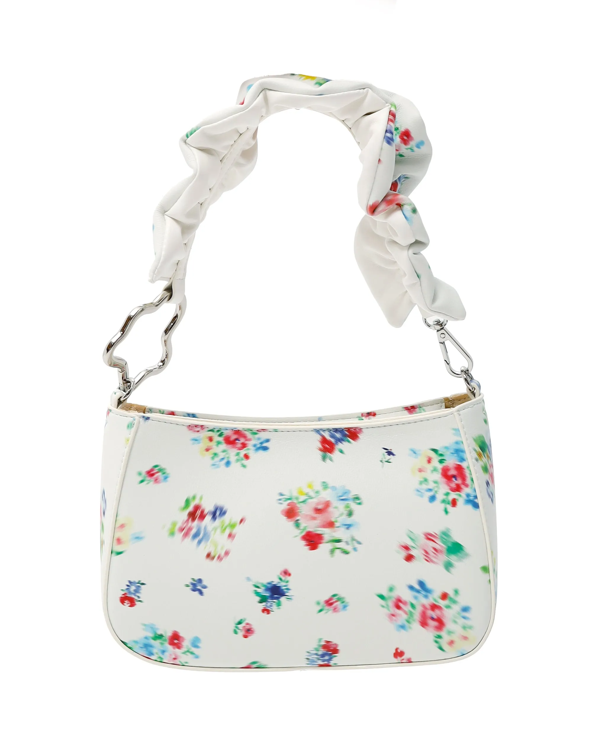 Blurred leather handbag (white)