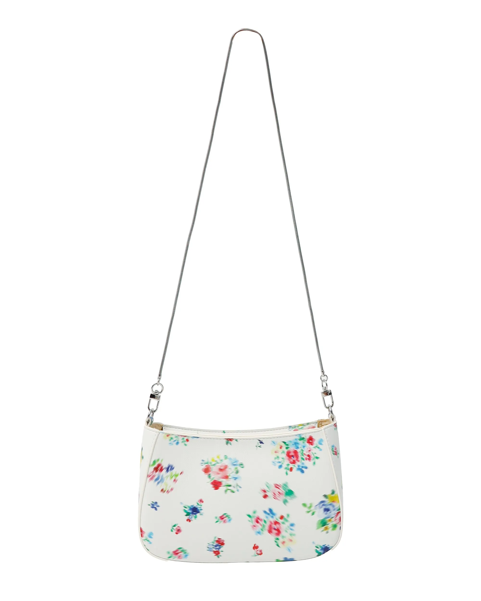 Blurred leather handbag (white)