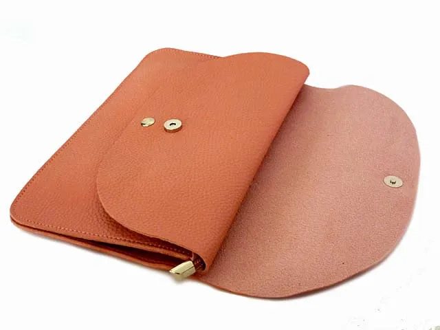 BLUSH PINK ENVELOPE MULTI-POCKET CLUTCH BAG WITH WRISTLET AND LONG SHOULDER STRAP