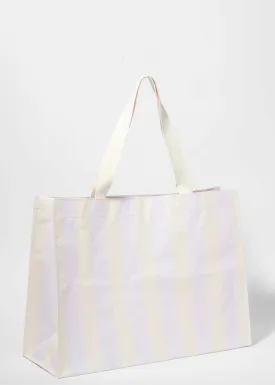 Carryall Beach Bag - Pastel Lilac Stripe