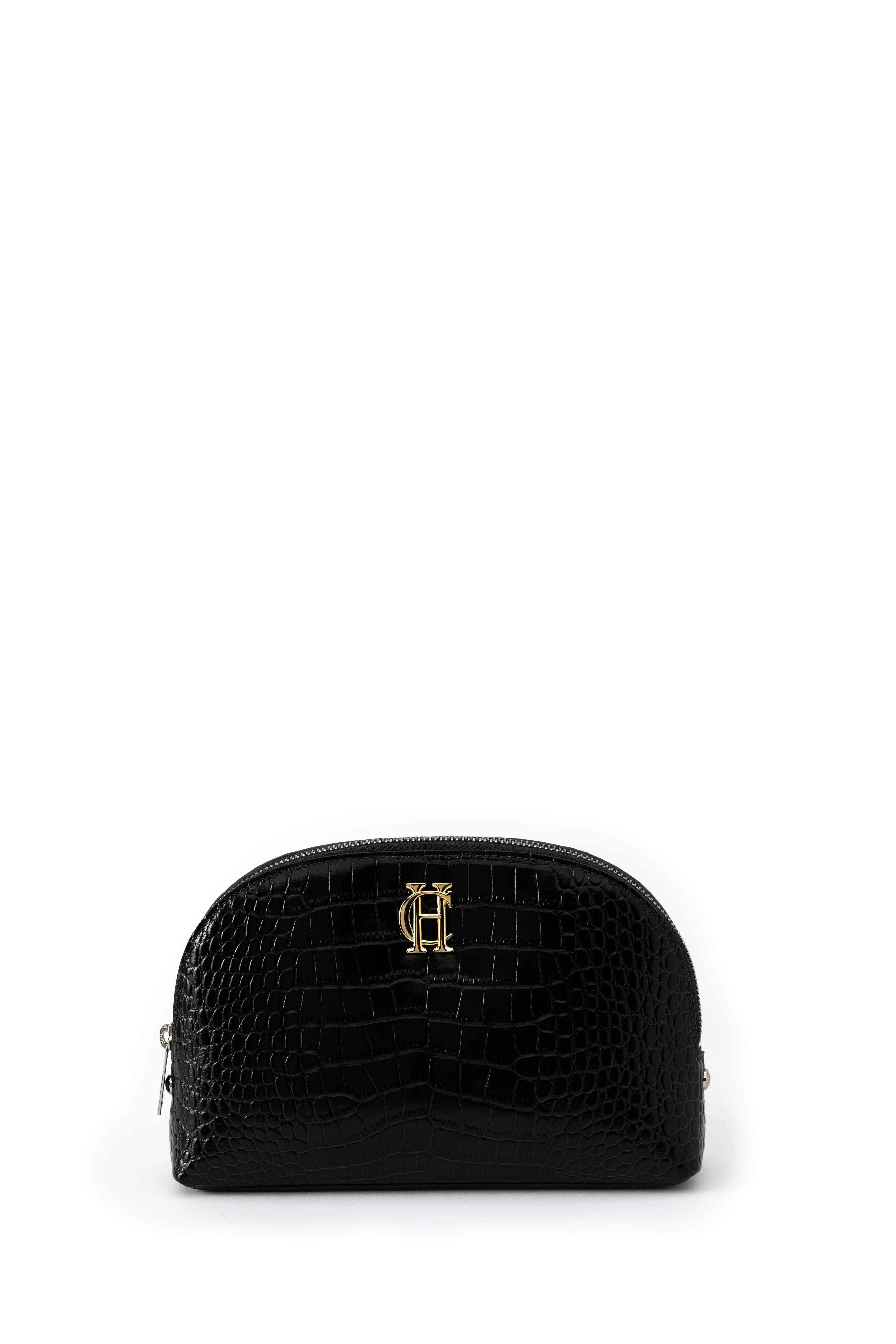 Chelsea Makeup Bag (Black Croc)