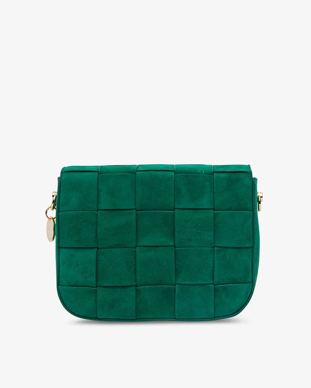 Clara Weave Crossbody - Emerald Suede