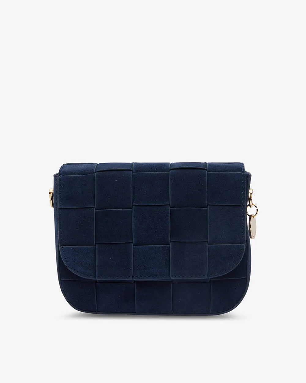 Clara Weave Crossbody - Navy Suede