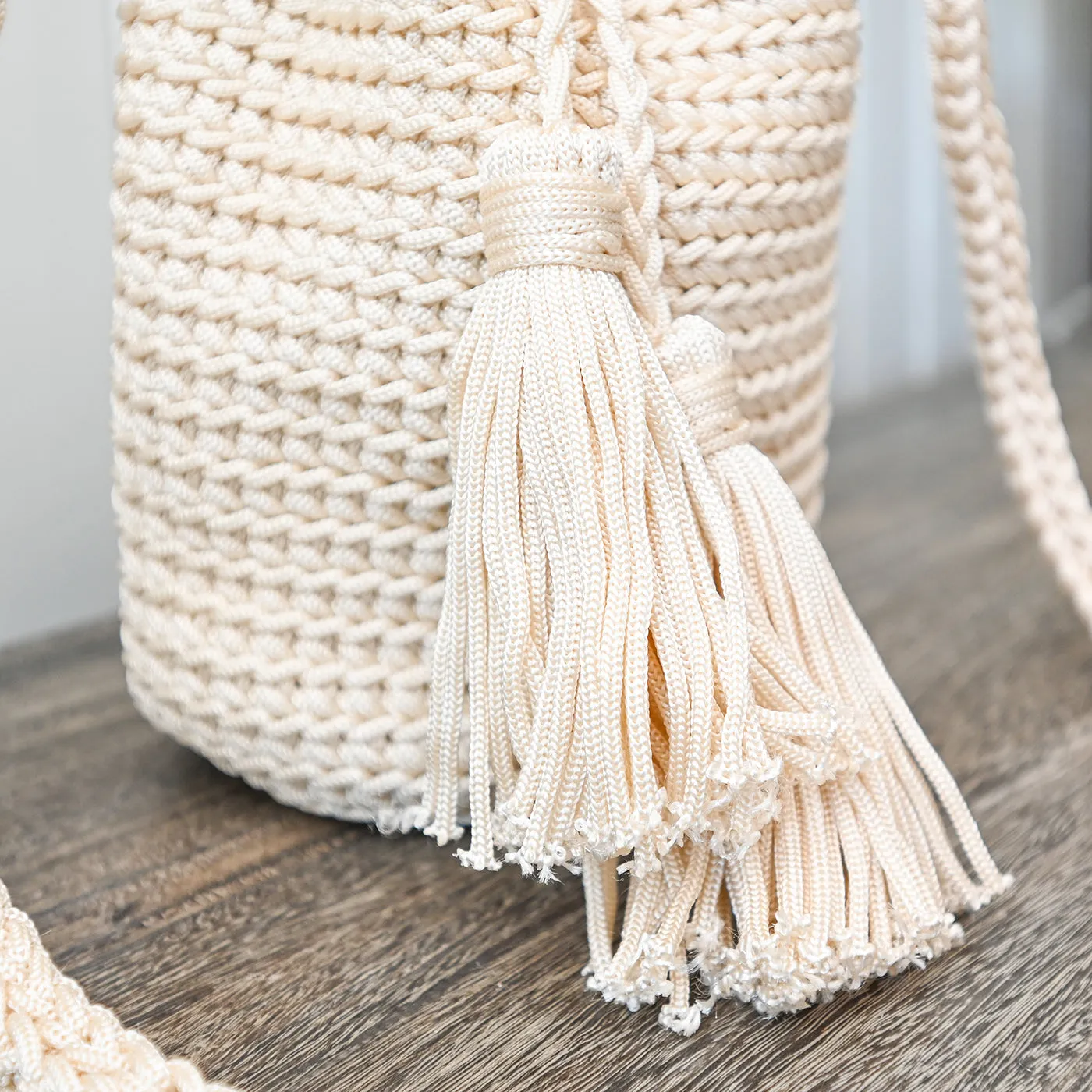 Cotton Crochet Crossbody Rope Purse