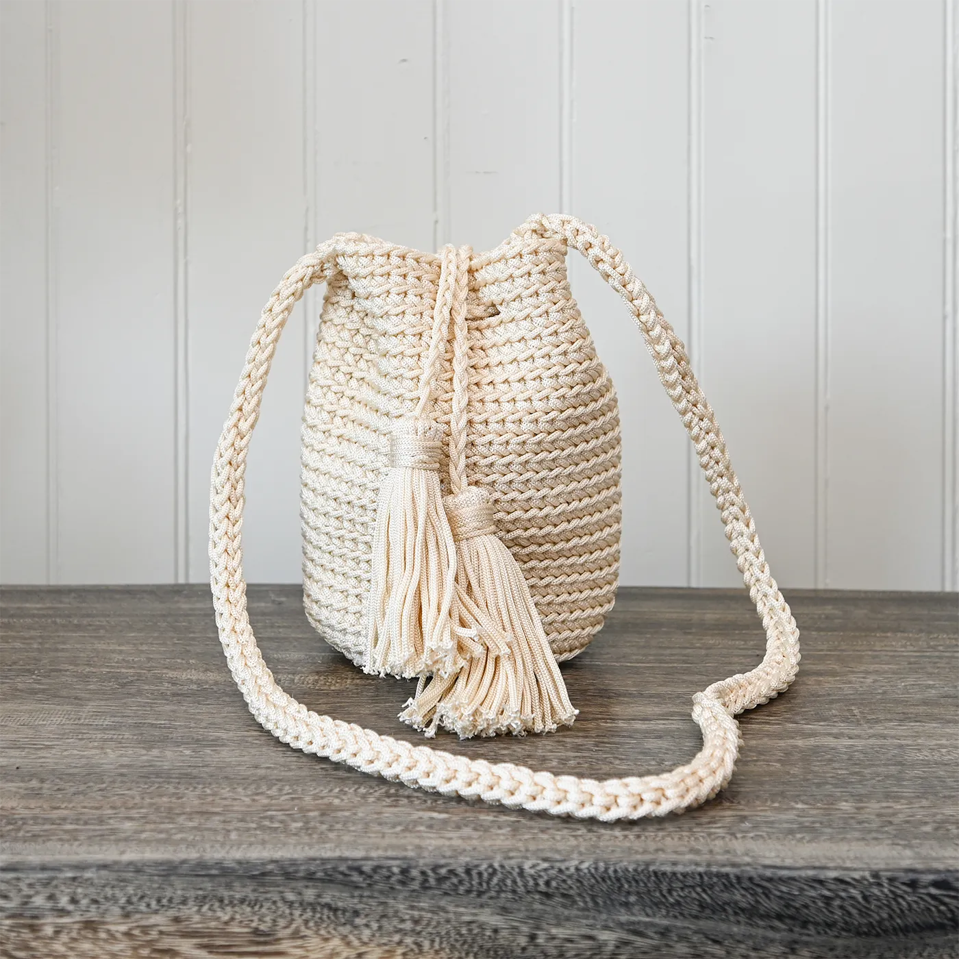 Cotton Crochet Crossbody Rope Purse