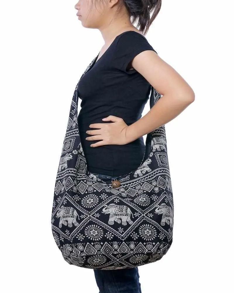 Elephant Crossbody Purse Black