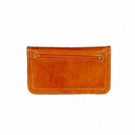 Envelope Leather Purse - Orange