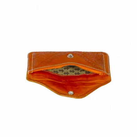 Envelope Leather Purse - Orange