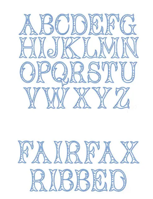 Fairfax Embroidery Font