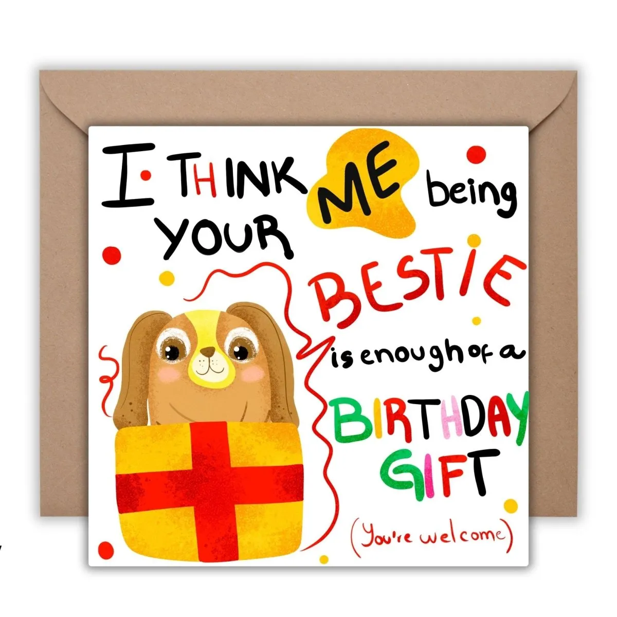 Funny Best Friend Card, Dog Years Card, Dog Birthday Card, Dog Lover Card, Rude Birthday Card, Card Bestie, Square Postcards