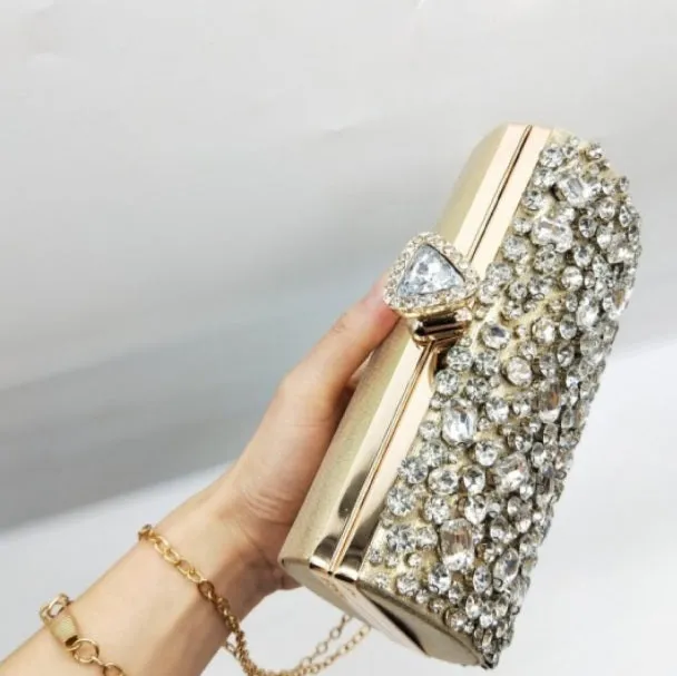 Gold Rhinestone Clutch evening bag