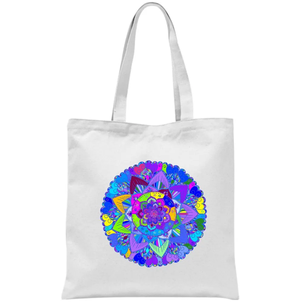 Hand-Drawn Mandala Art Cotton Bag - Mandala Art Design