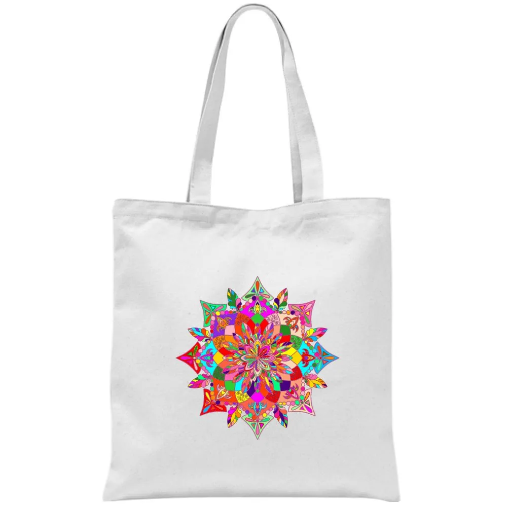 Hand-Drawn Mandala Art Cotton Bag - Stunning Design