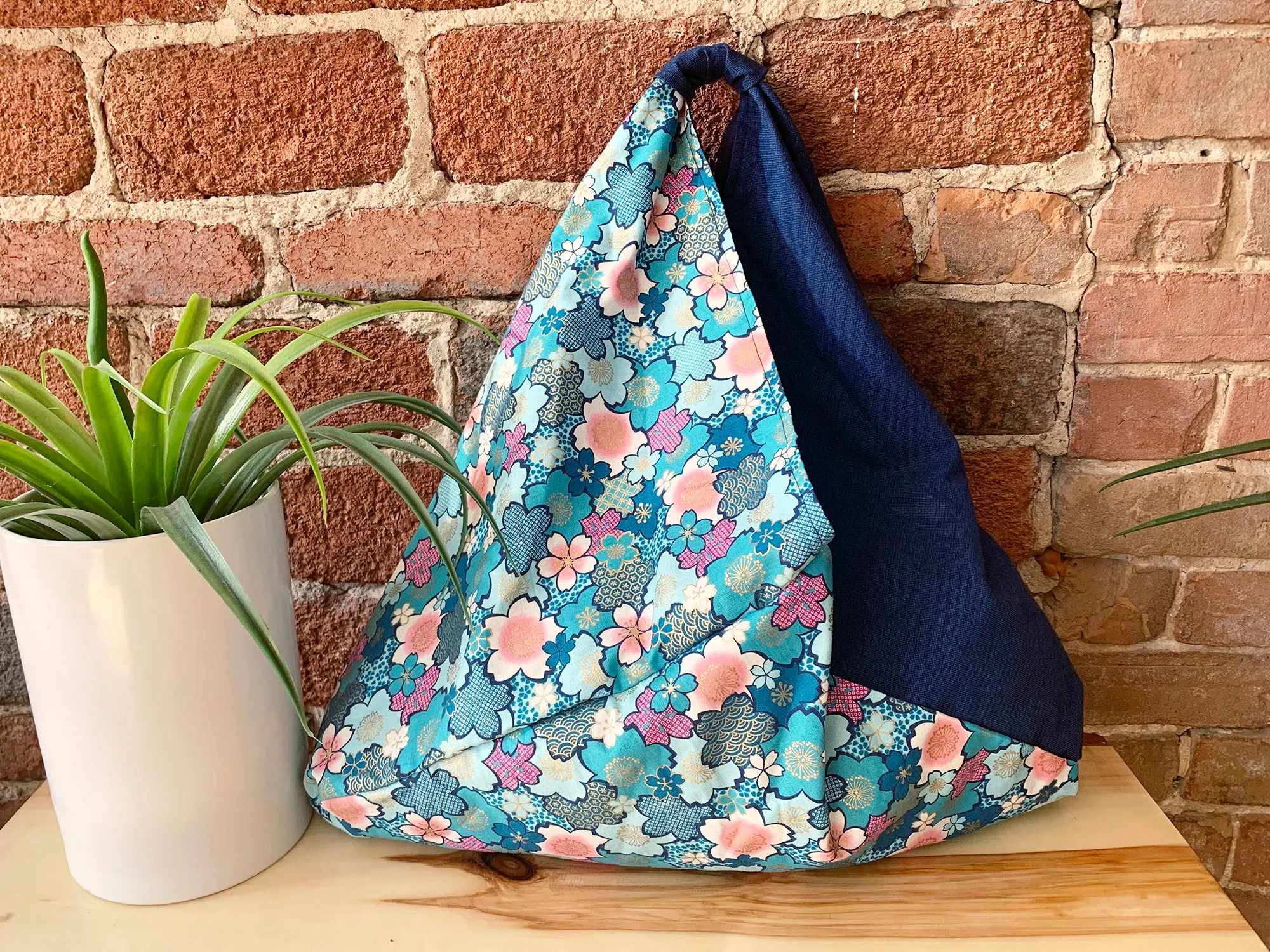 *Handmade* Origami bag | Market bag | Sakura (Teal)