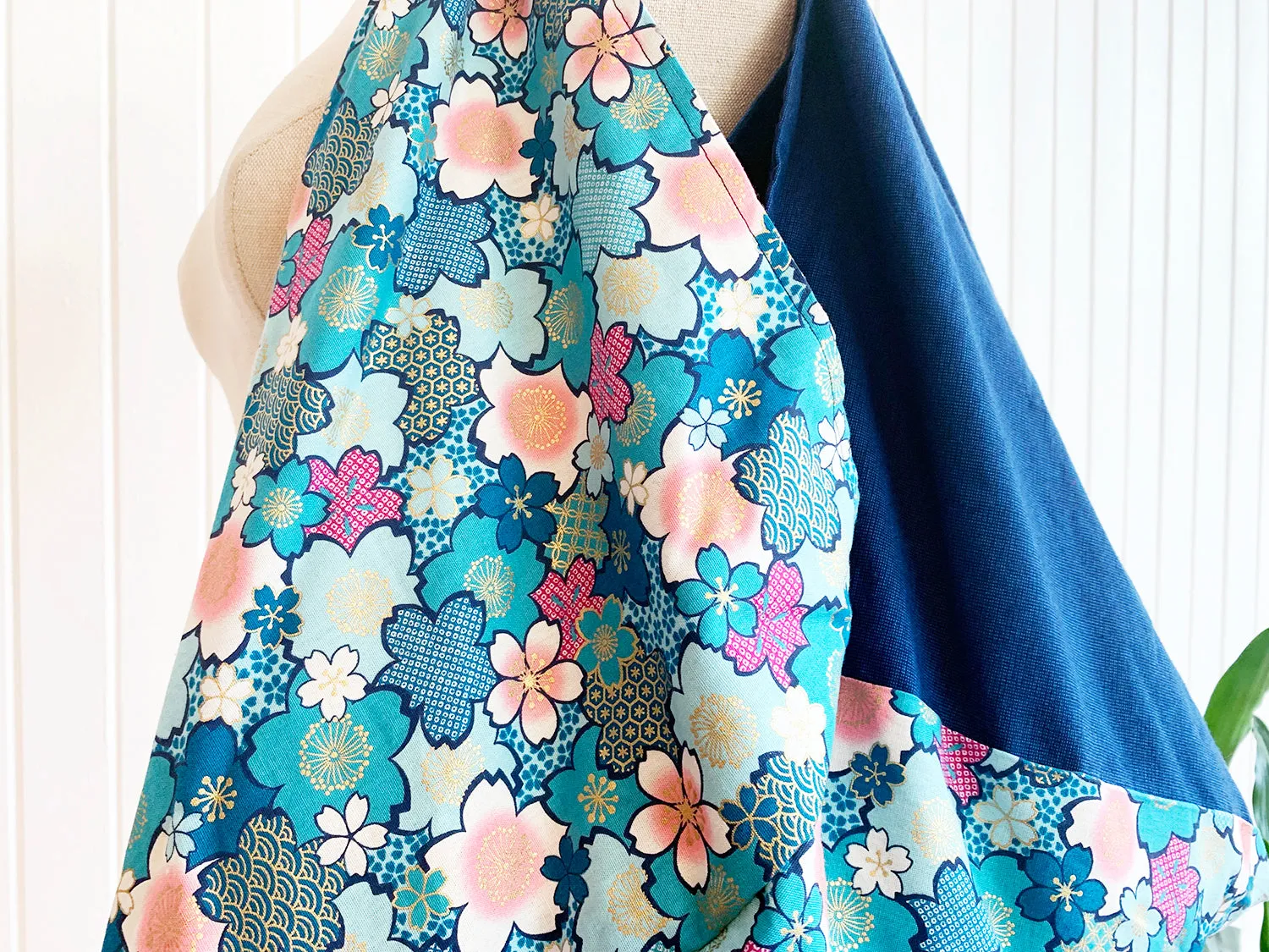 *Handmade* Origami bag | Market bag | Sakura (Teal)