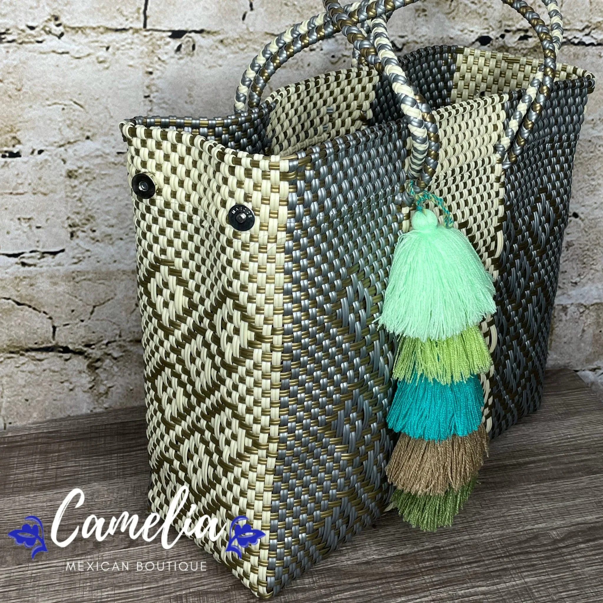 Handwoven Oaxacan Upcycled Tote - Double Strap Adjustable Opening