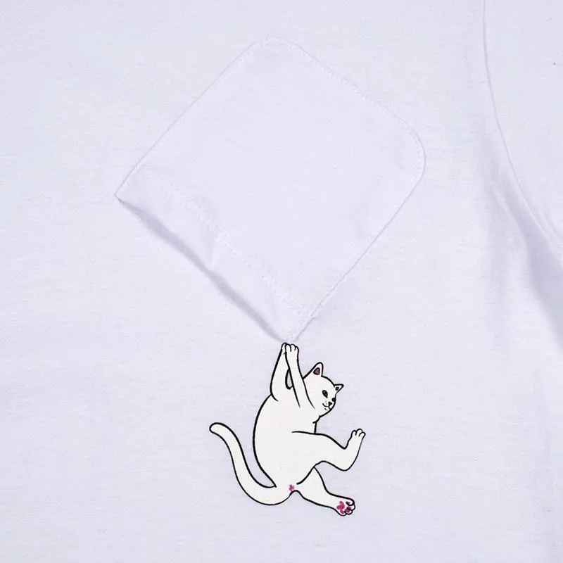 Hang In There Nermal Pocket Tee (White)