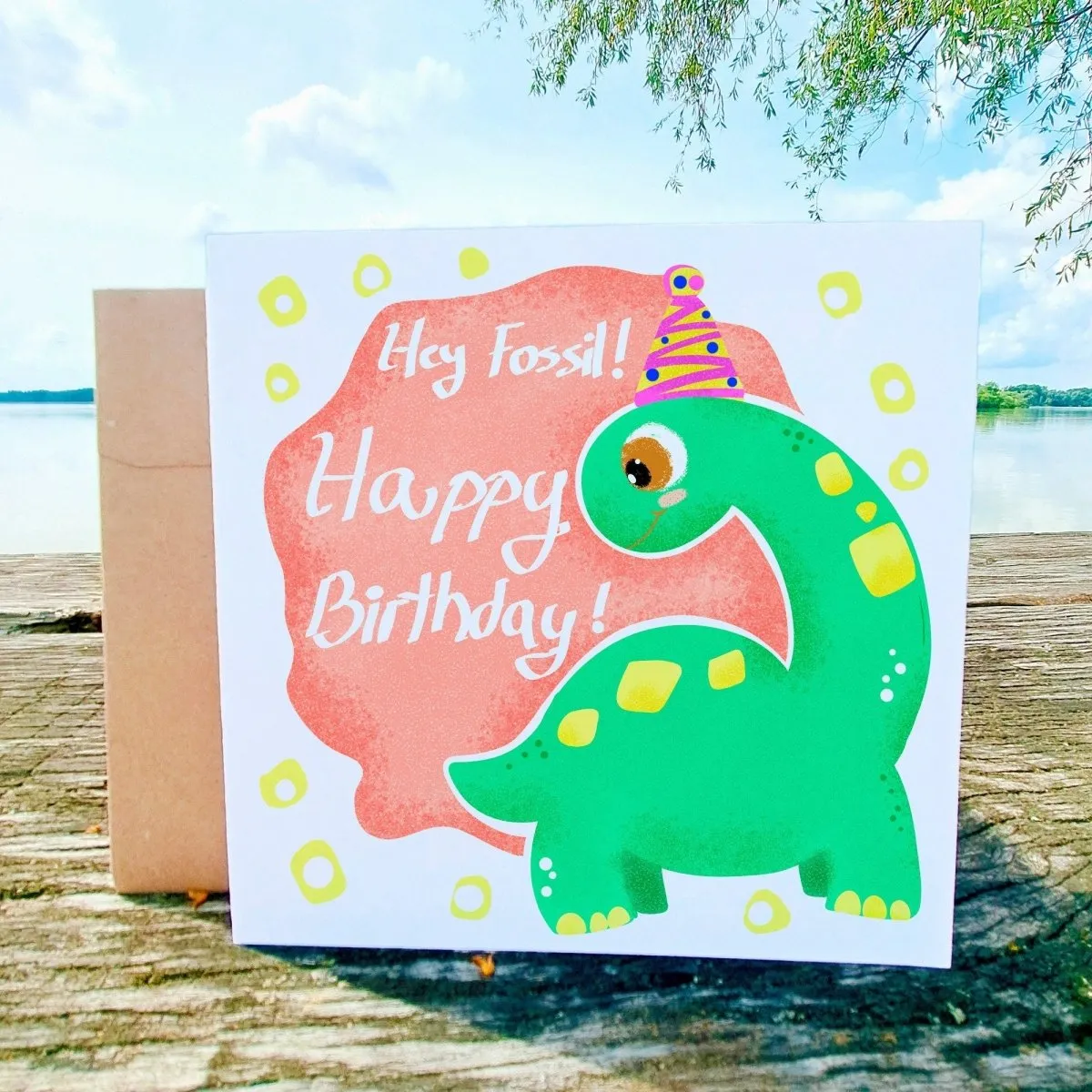 Happy Birthday You Old Fossil, Funny Greeting Card for Friends or Family