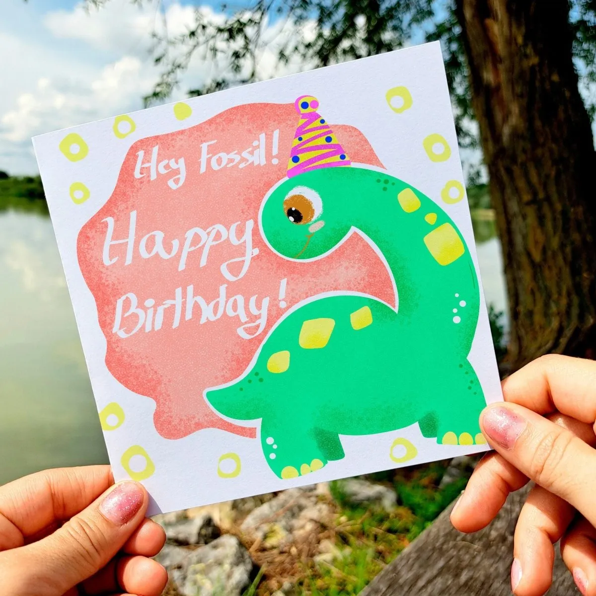 Happy Birthday You Old Fossil, Funny Greeting Card for Friends or Family