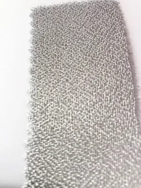 Hard Silver Mesh Fabric (Thick & Plain)